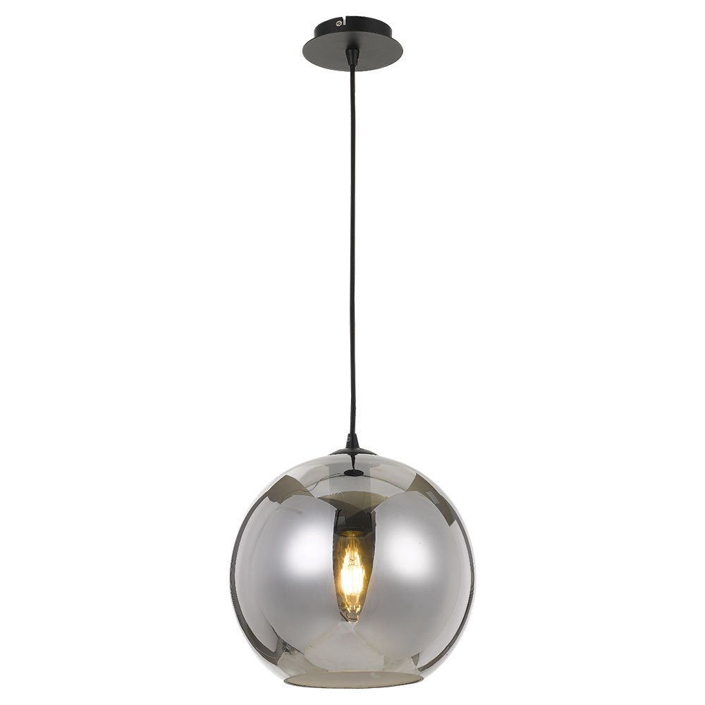 Buy Pendant Lights Australia Bondi 1 Light Pendant 300mm Black, Smoke - BONDI PE30-SM