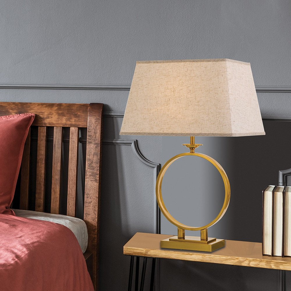 Buy Table Lamps Australia Brena 1 Light Table Lamp Antique Gold, Cream - BRENA TL-AG+CRM