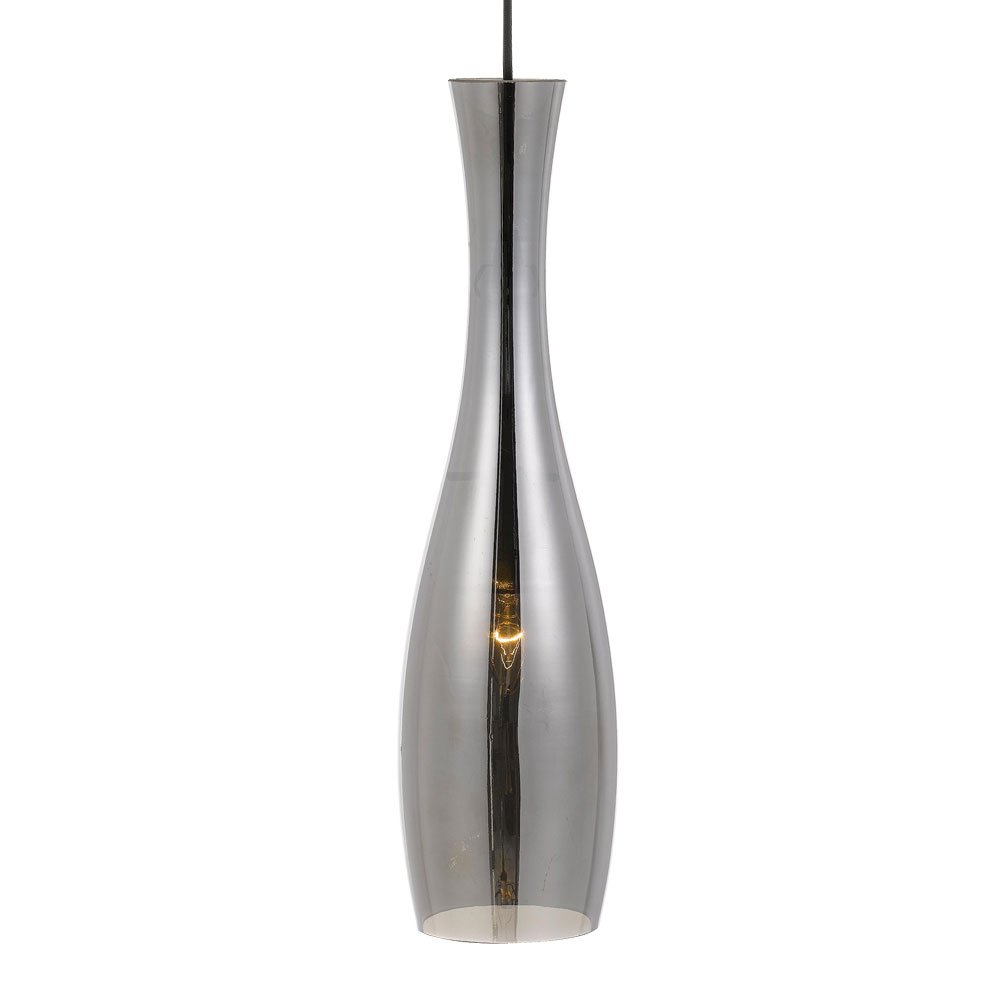 Conie 1 Light Pendant 130mm Black, Smoke - CONIE PE-BK+SM