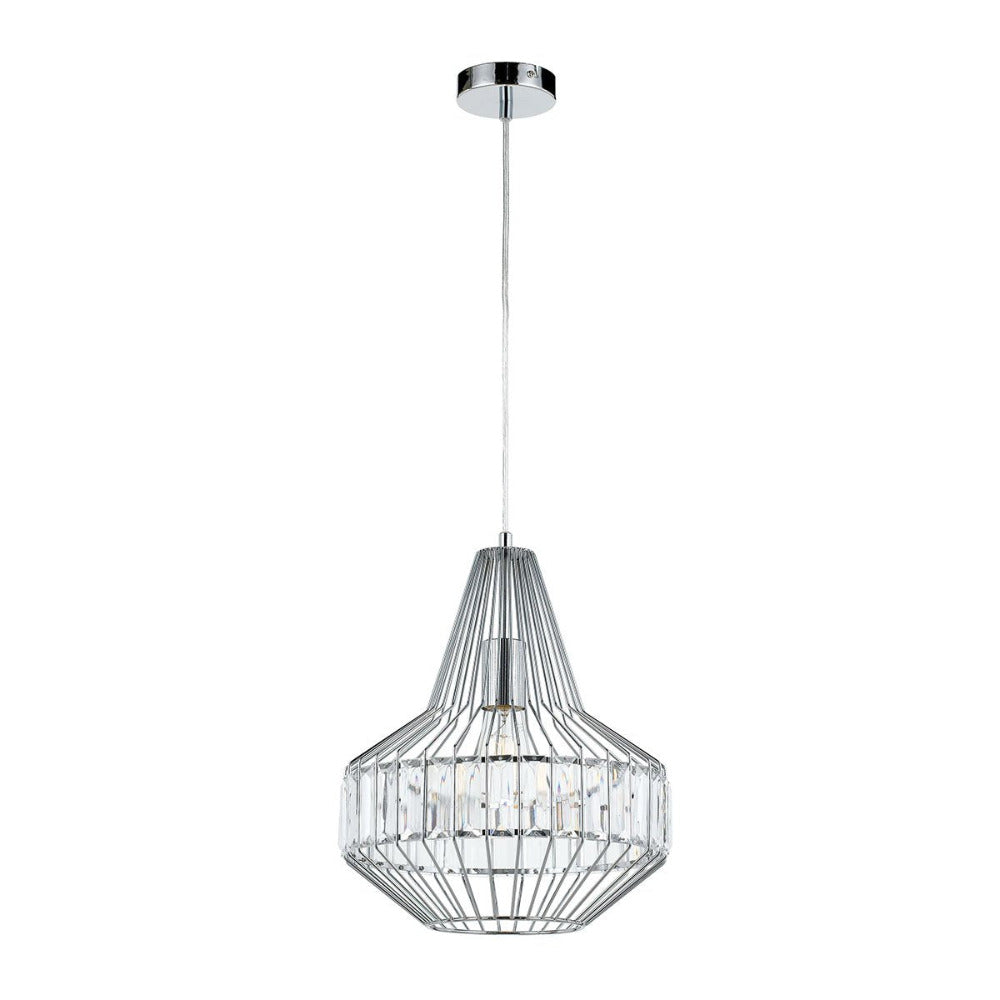 Buy Pendant lights australia - Elmas 1 Light Pendant 320mm Chrome & Clear Beads - ELMAS PE32-CH+CL