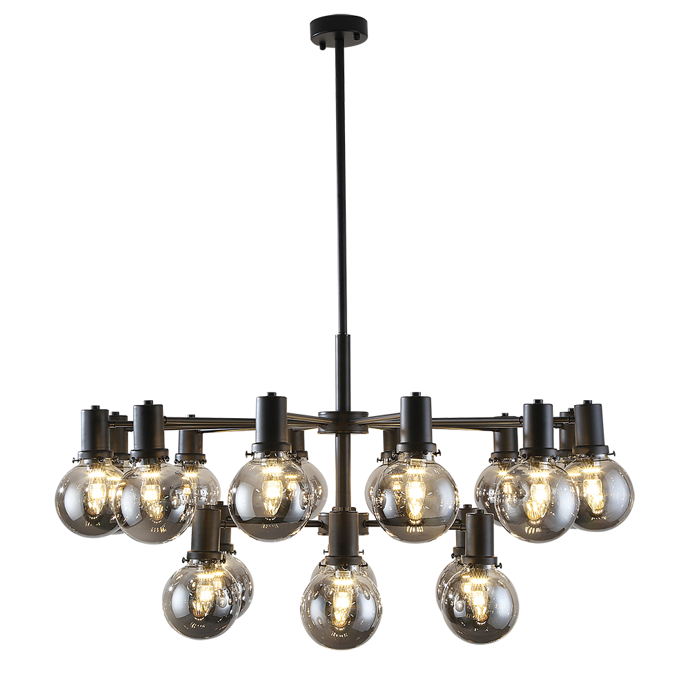 Buy Chandeliers Australia Escoda 18 Light Pendant Black & Smoke - ESCODA PE18-BK