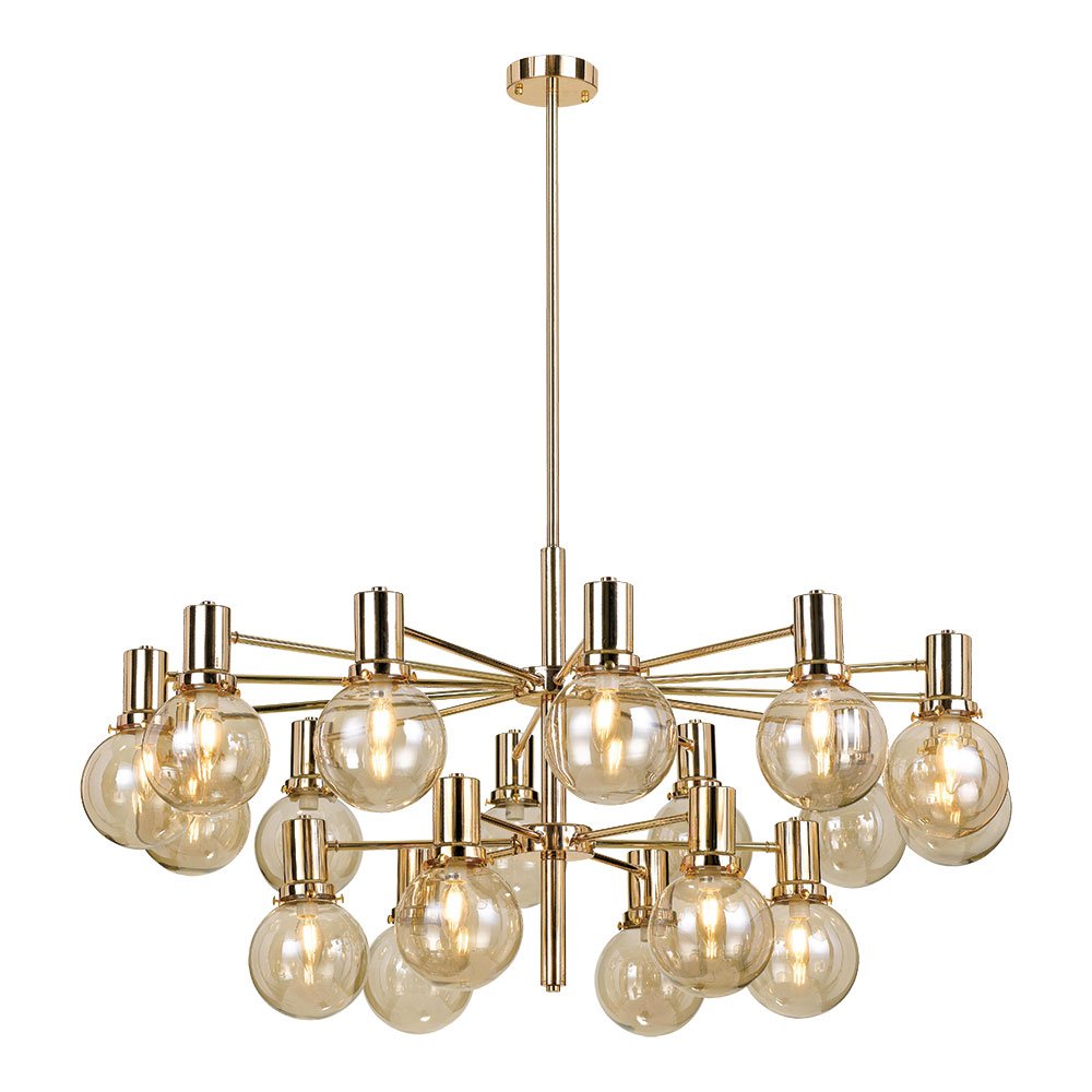 Buy Chandeliers Australia Escoda 18 Light Pendant Gold & Amber - ESCODA PE18-GD