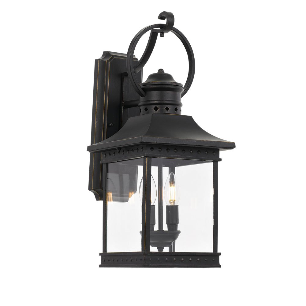 Buy Outdoor Wall Lanterns Australia Fergus 2 Light Wall Light IP44 Black - FERGUS EX-BK