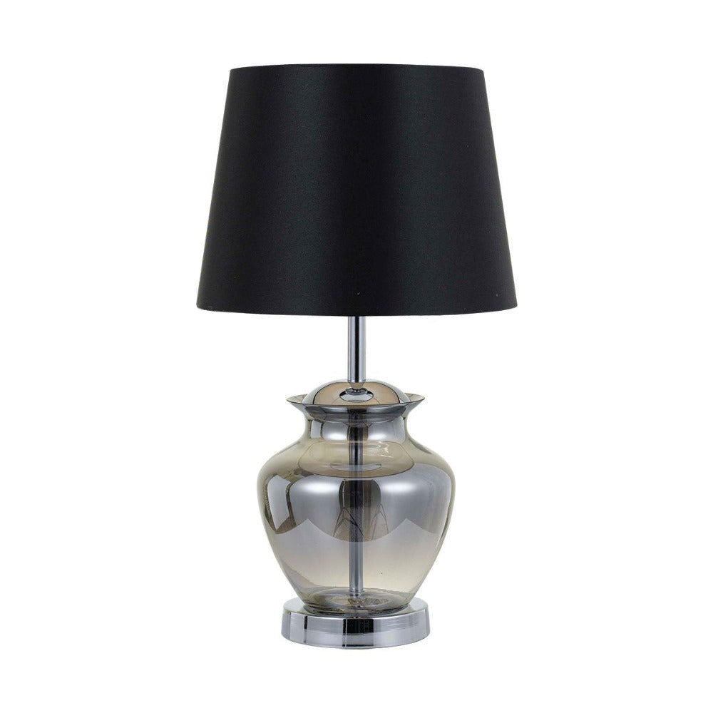 Buy Table Lamps Australia June 1 Light Table Lamp Chrome, Smoke & Black - JUNE TL-CHSMBK
