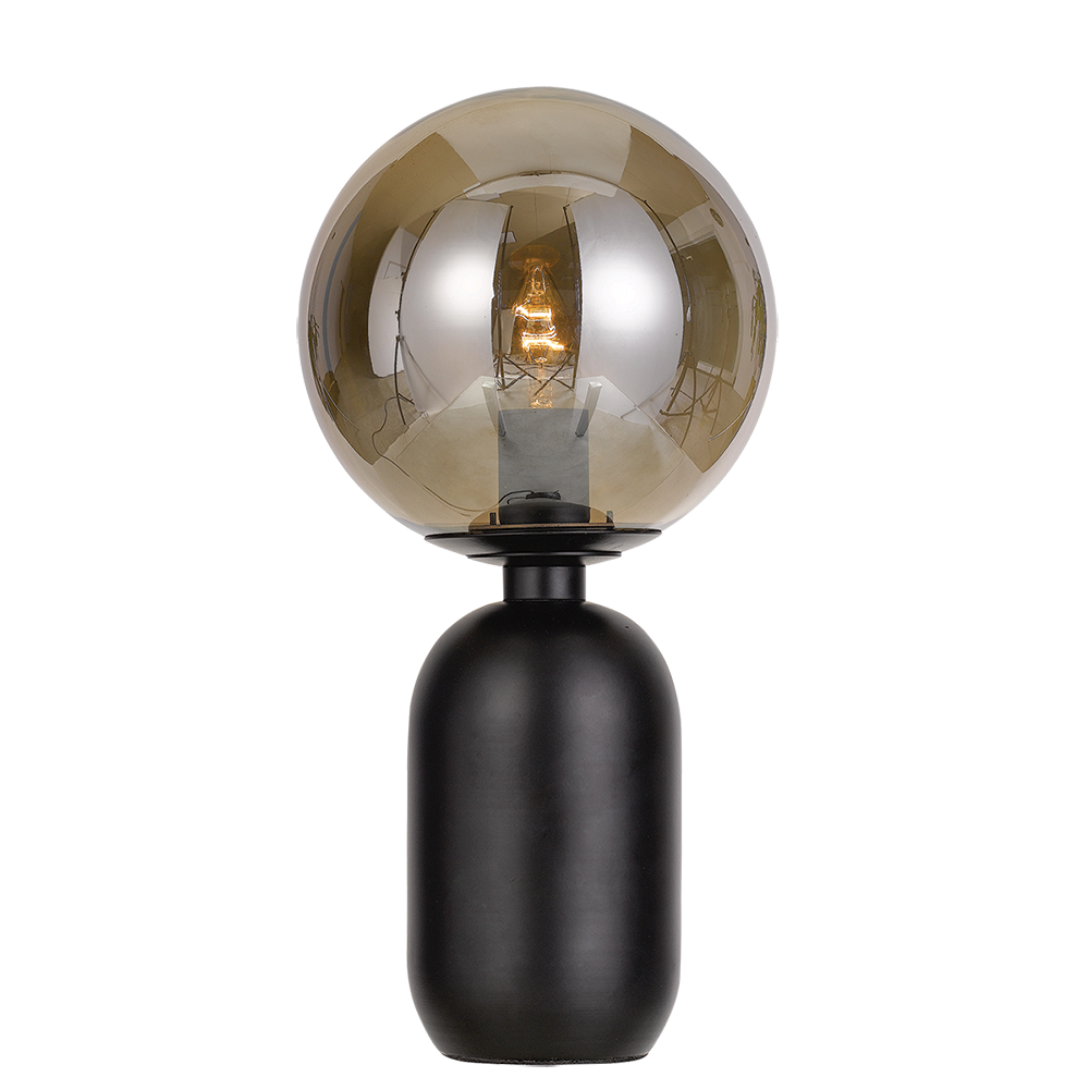 Buy Table Lamps Australia Kade 1 Light Table Lamp Black & Smoke - KADE TL-BK+SM