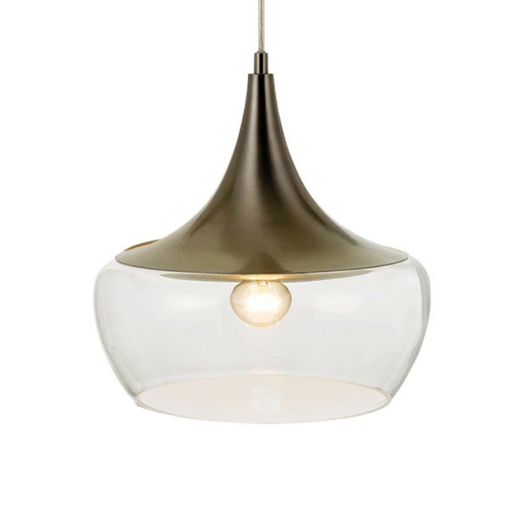 Buy Pendant lights australia - Landy 1 Light Pendant 300mm Nickel & Clear - LANDY PE30-NKCL