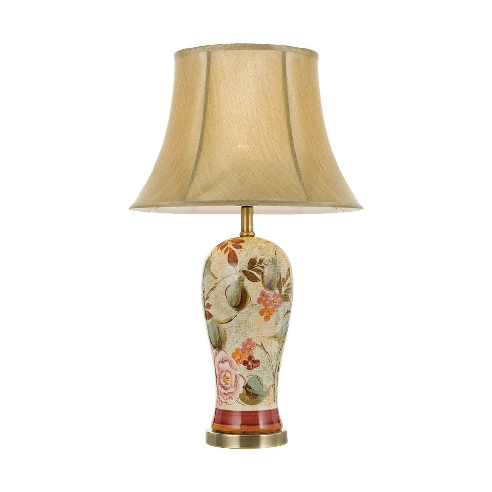 Buy Table Lamps Australia Lantau 1 Light Table Lamp Ceramic Flower & Gold - LANTAU TL-FLW+GD