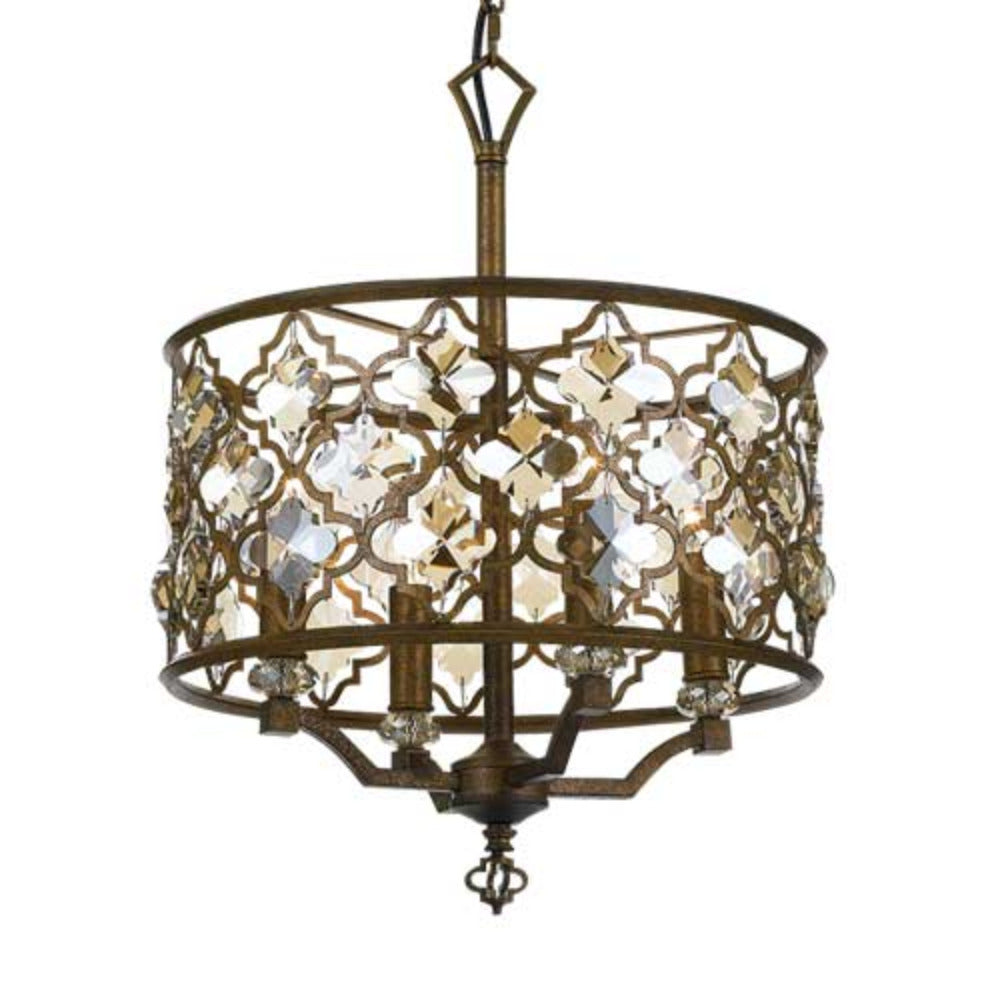 Buy Pendant Lights Australia Mimosa 4 Light Pendant Mocha & Amber, Clear Crystals - MIMOSA PE43-MC