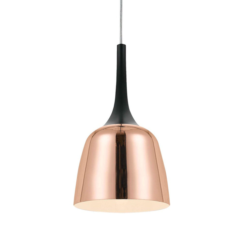 Buy Pendant lights australia - Polk 1 Light Pendant 200mm Black & Copper - POLK PE20-BK+CP