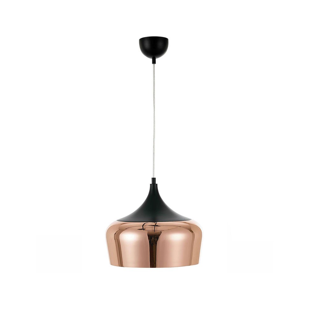 Buy Pendant Lights Australia Polk 1 Light Pendant 300mm Black & Copper - POLK PE30-BK+CP