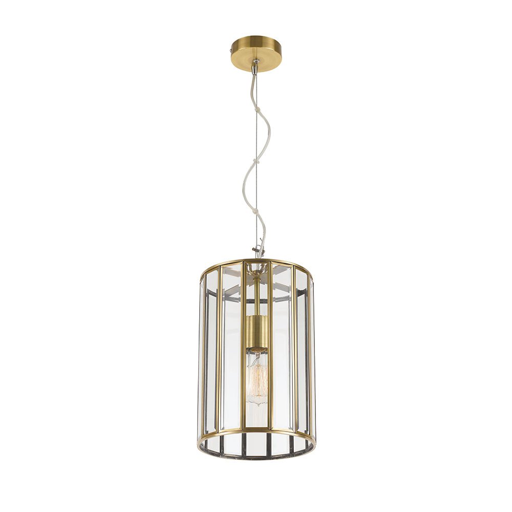 Buy Pendant lights australia - Pratt 1 Light Pendant 200mm Antique Brass & Clear - PRATT PE20-AB