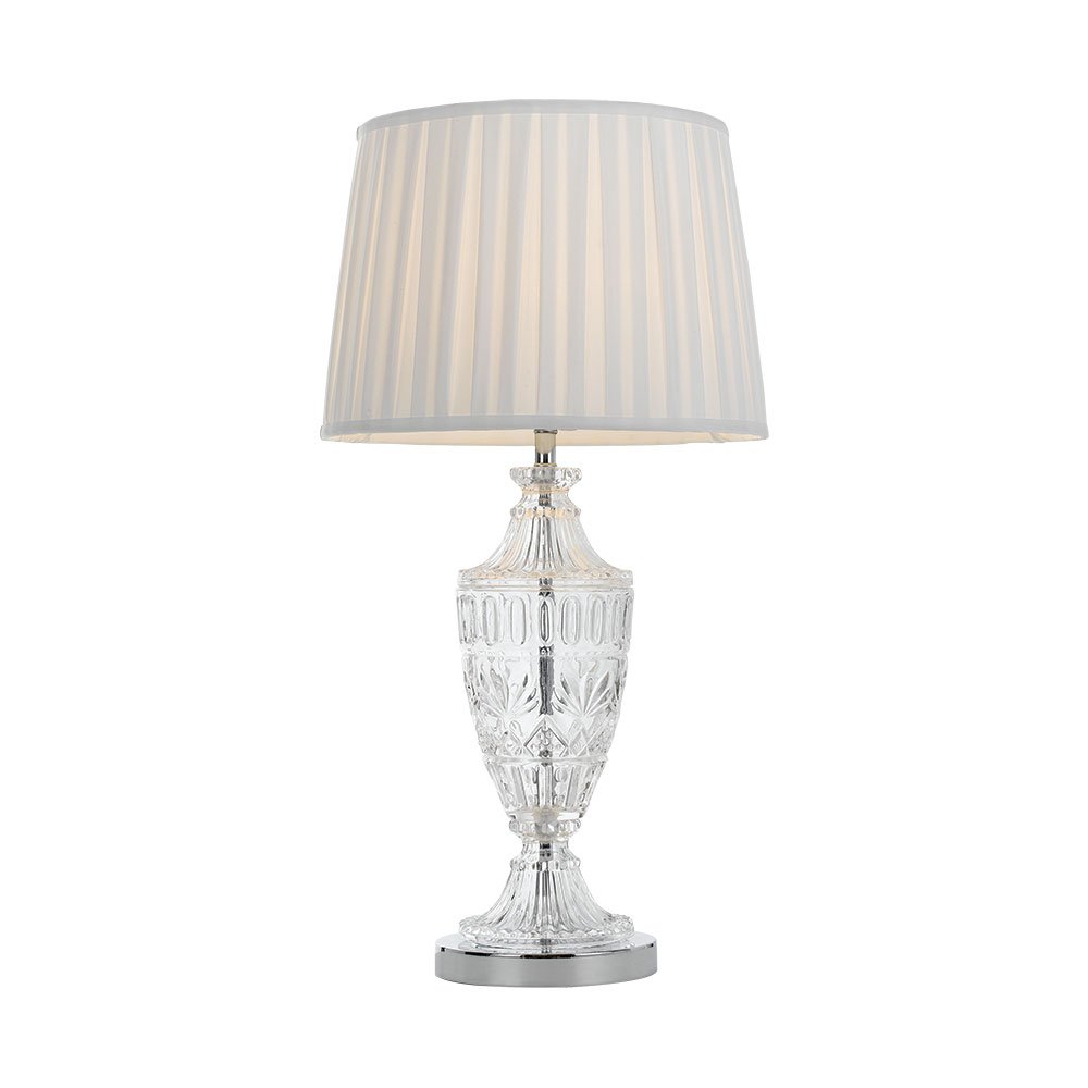 Buy Table Lamps Australia Sigrid 1 Light Table Lamp Chrome, Clear & White - SIGRID TL-CHWH