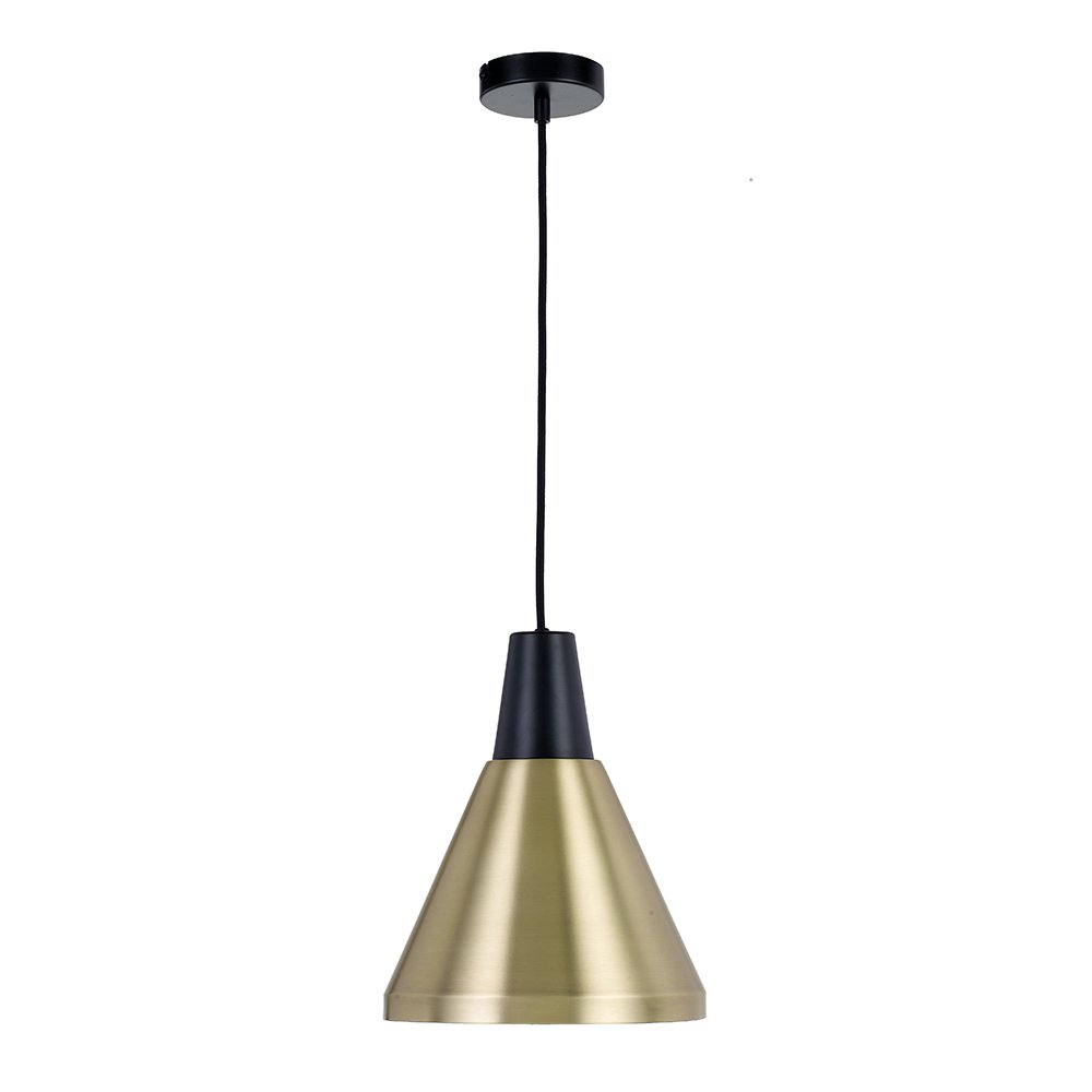 Buy Pendant Lights Australia Temo 1 Light Pendant 250mm Brass, Black - TEMO PE25-BRS+BK