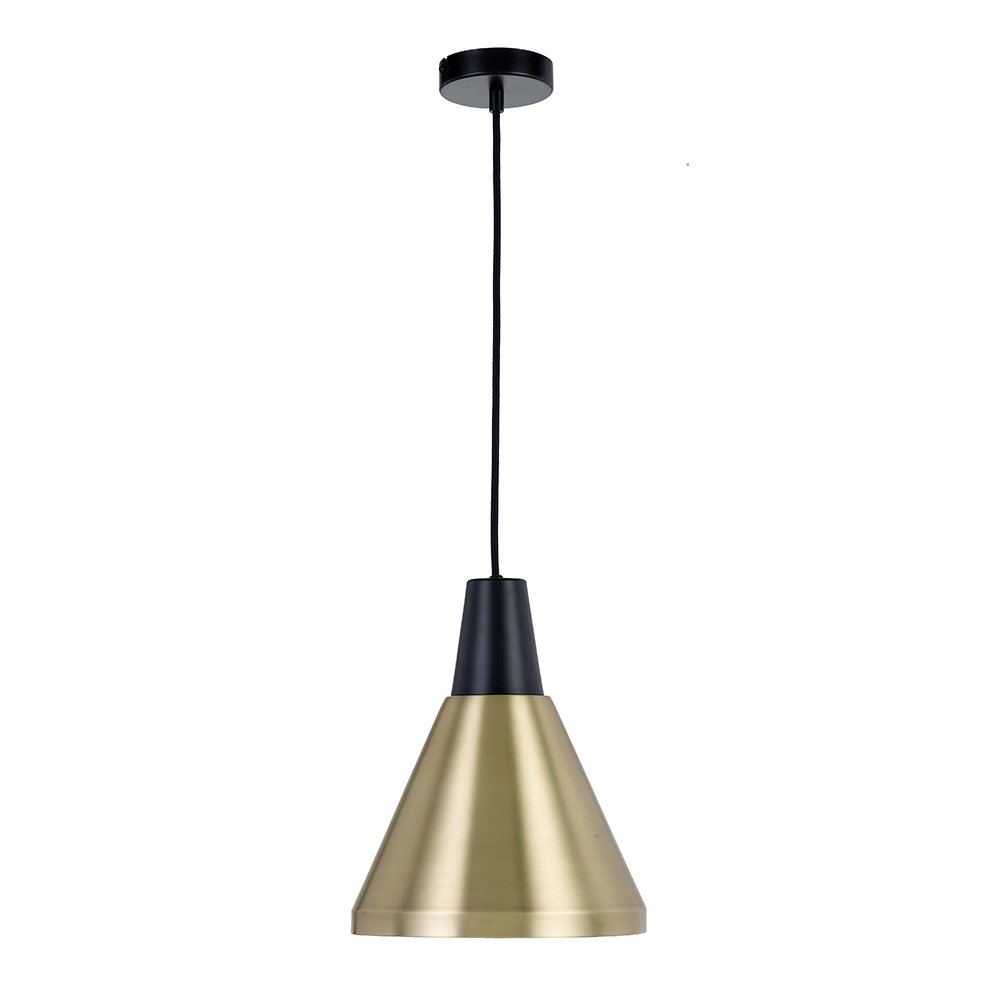 Buy Pendant lights australia - Temo 1 Light Pendant 250mm Brass, Black - TEMO PE25-BRS+BK