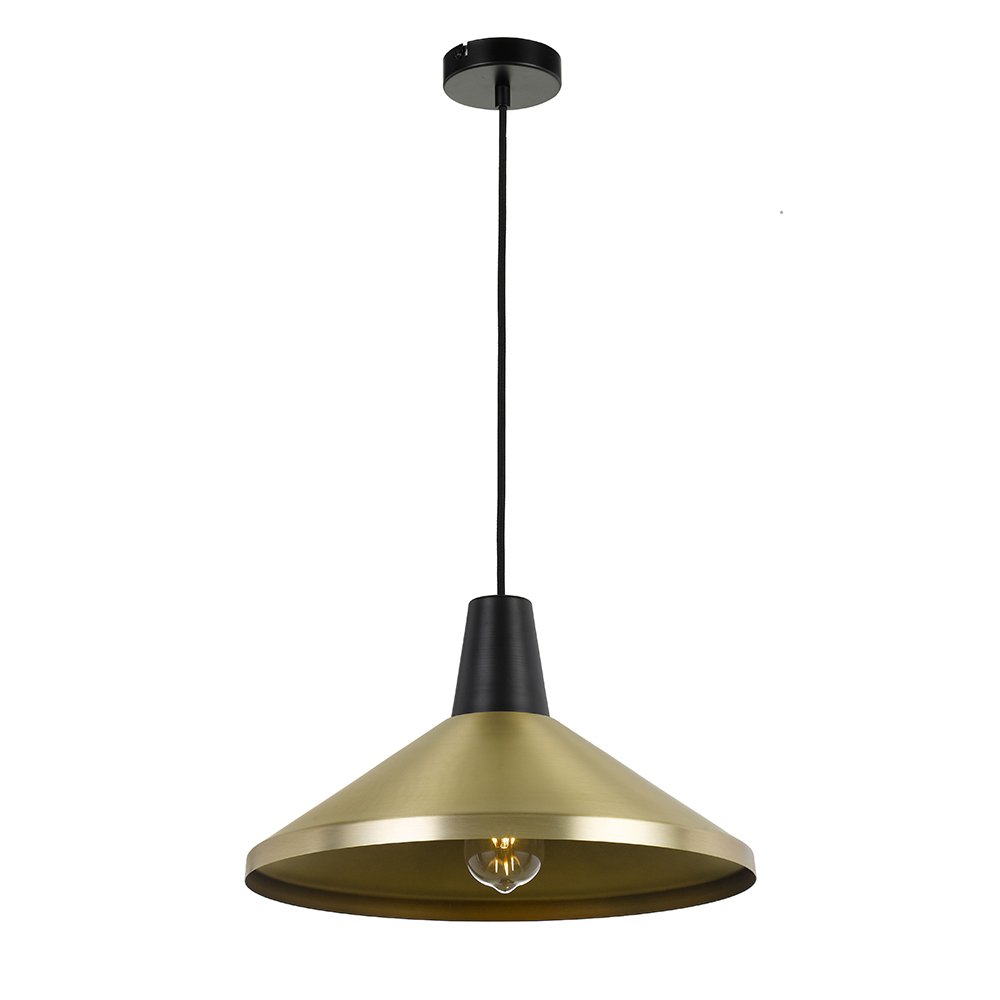 Buy Pendant lights australia - Temo 1 Light Pendant 400mm Brass, Black - TEMO PE40-BRS+BK