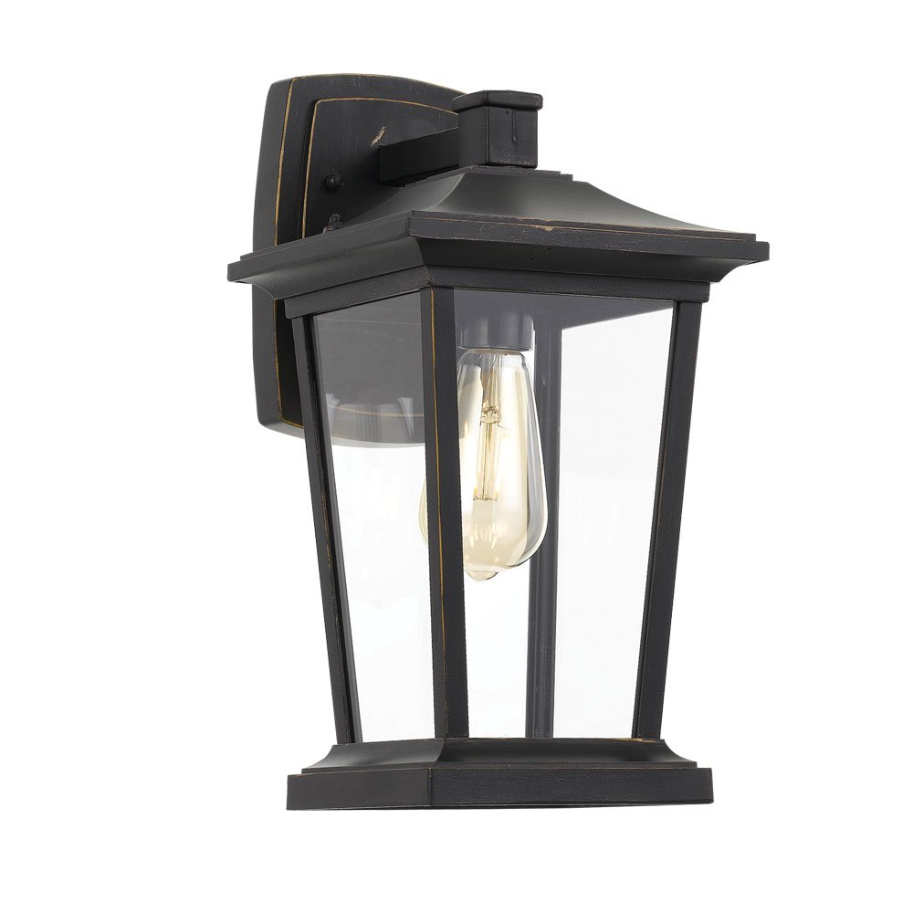 Buy Exterior Wall Lights Australia Walton 1 Light Wall Light IP44 Black, Clear - WALTON EX-BK