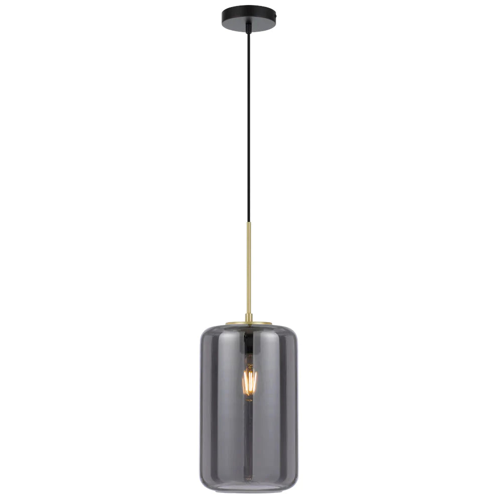 Buy Pendant Lights Australia Korova Pendant Lights 340 mm Smoke Glass - KOROVA PEM-BRSSM