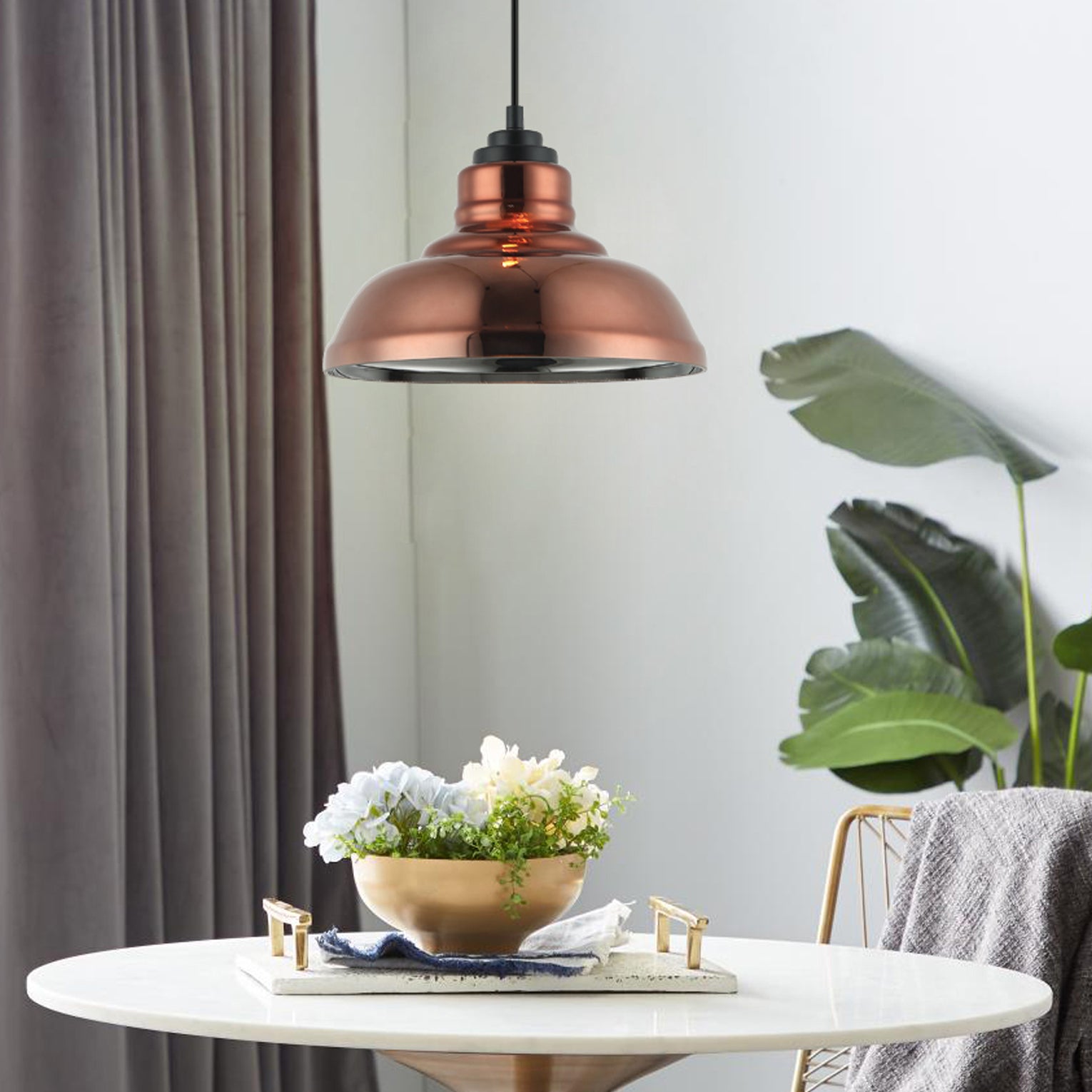 Buy Pendant Lights Australia LAMINA 1 Light Pendant Dome Shape Copper Coloured Glass - LAMINA4