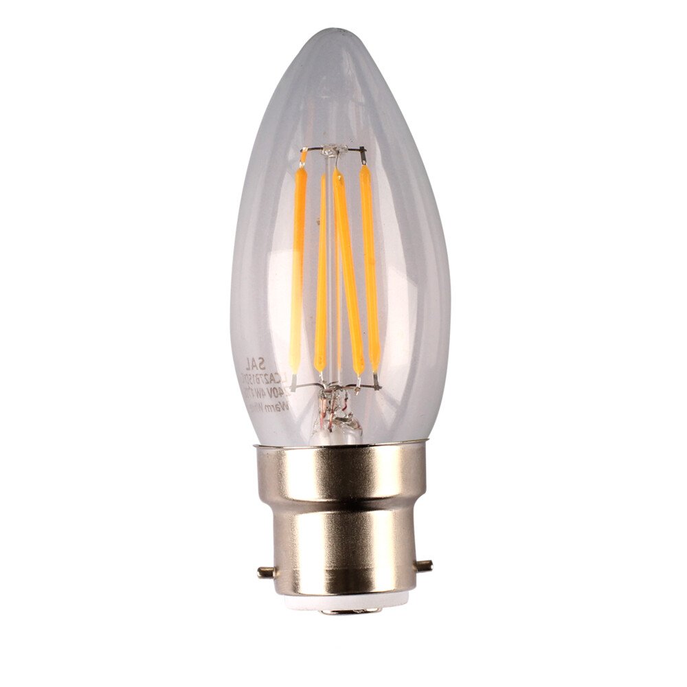 Buy LED Filament Globes Australia Candle LED Filament Globe 240V 4W BC Clear Glass 5000K - LCA50B22D/C