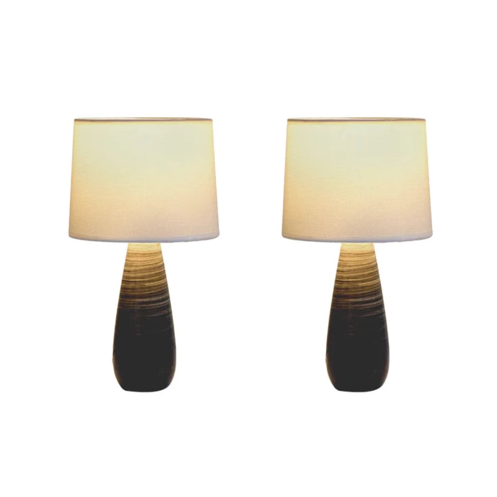 Buy Table Lamps Australia Kalasa Set Of 2 Table Lamp Brown Ceramic - LL-14-0253