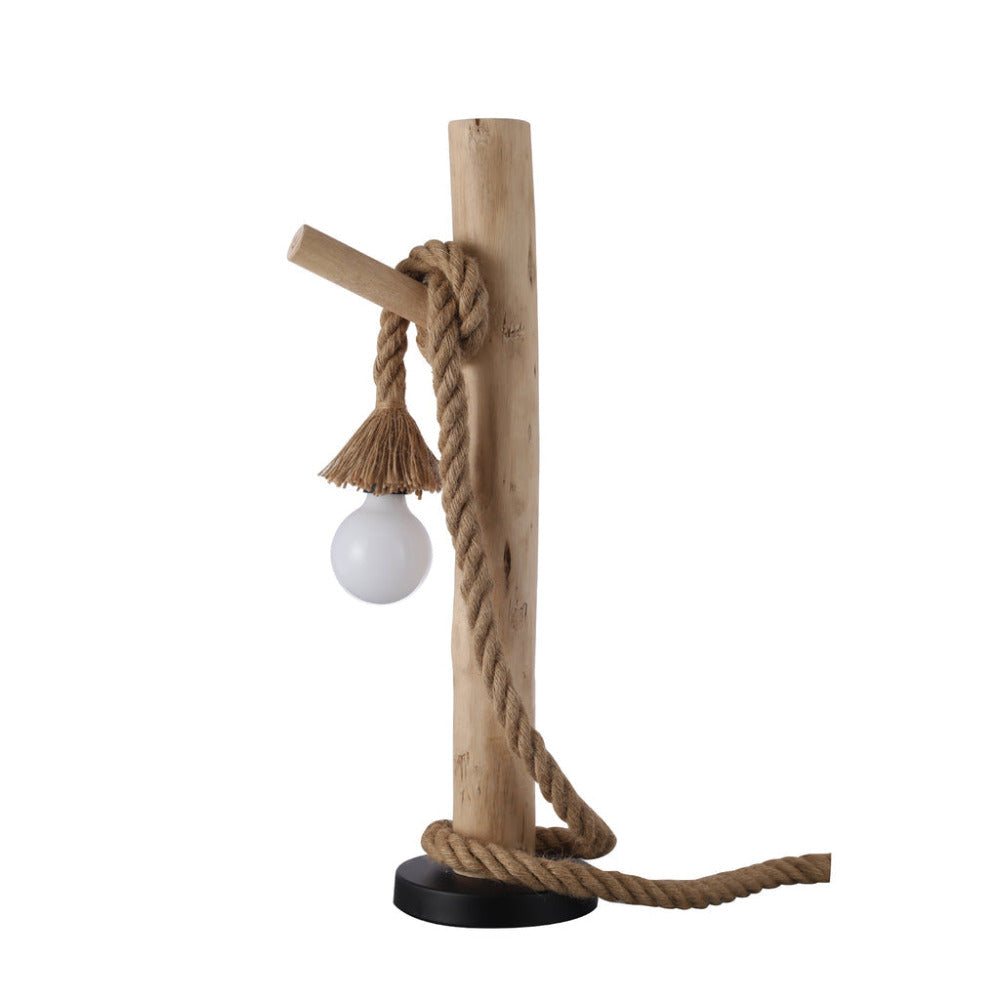 Buy Table Lamps Australia Lea 1 Light Table Lamp Black & Natural - LL-27-0188