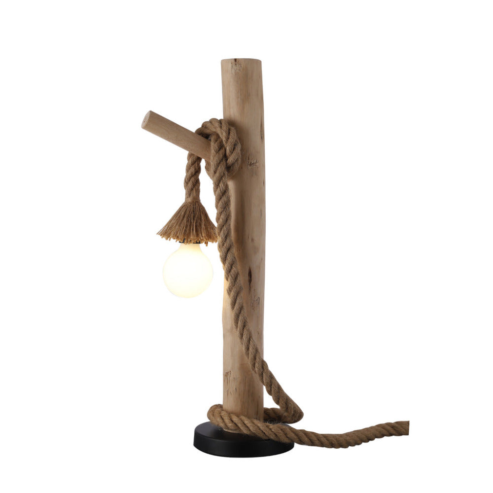 Buy Table Lamps Australia Lea 1 Light Table Lamp Black & Natural - LL-27-0188