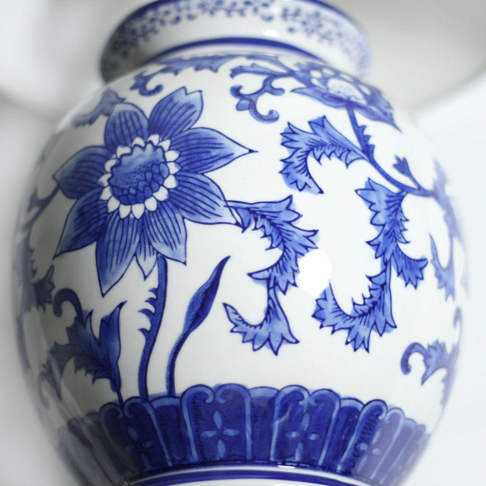 Buy Table Lamps Australia Anthea 1 Light Table Lamp White & Blue - LL-27-0211