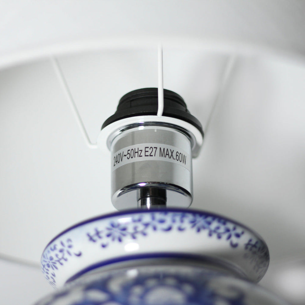 Buy Table Lamps Australia Anthea 1 Light Table Lamp White & Blue - LL-27-0211