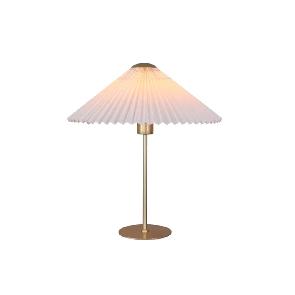 Buy Table Lamps Australia Peck Pleated Table Lamp White Metal - LL-27-0255