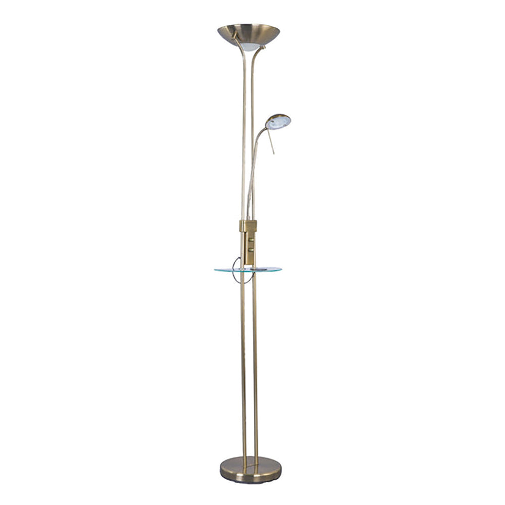 Buy Floor Lamps Australia Seed Floor 2 Lamp USB & Wireless Charger Antique Brass Iron 3000K - LL-LED-14AB