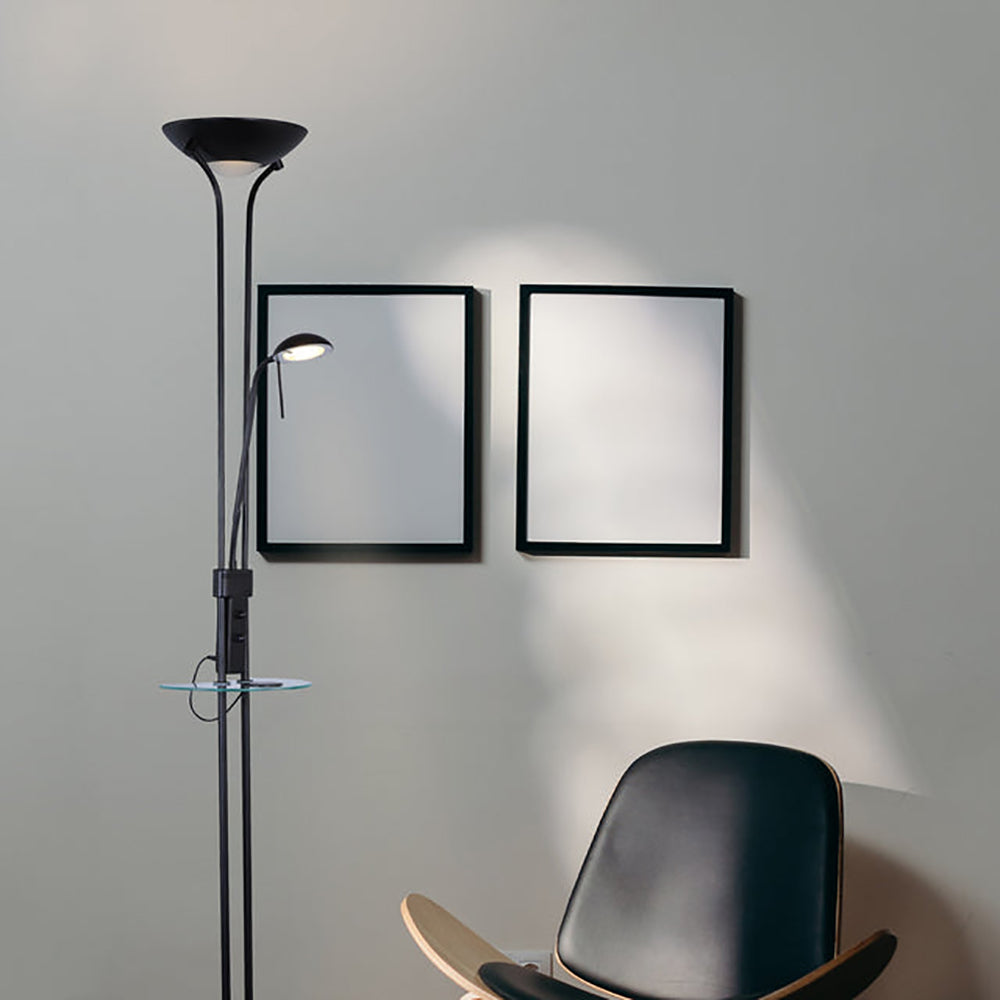 Buy Floor Lamps Australia Seed Floor 2 Lamp USB & Wireless Charger Black Iron 3000K - LL-LED-14B