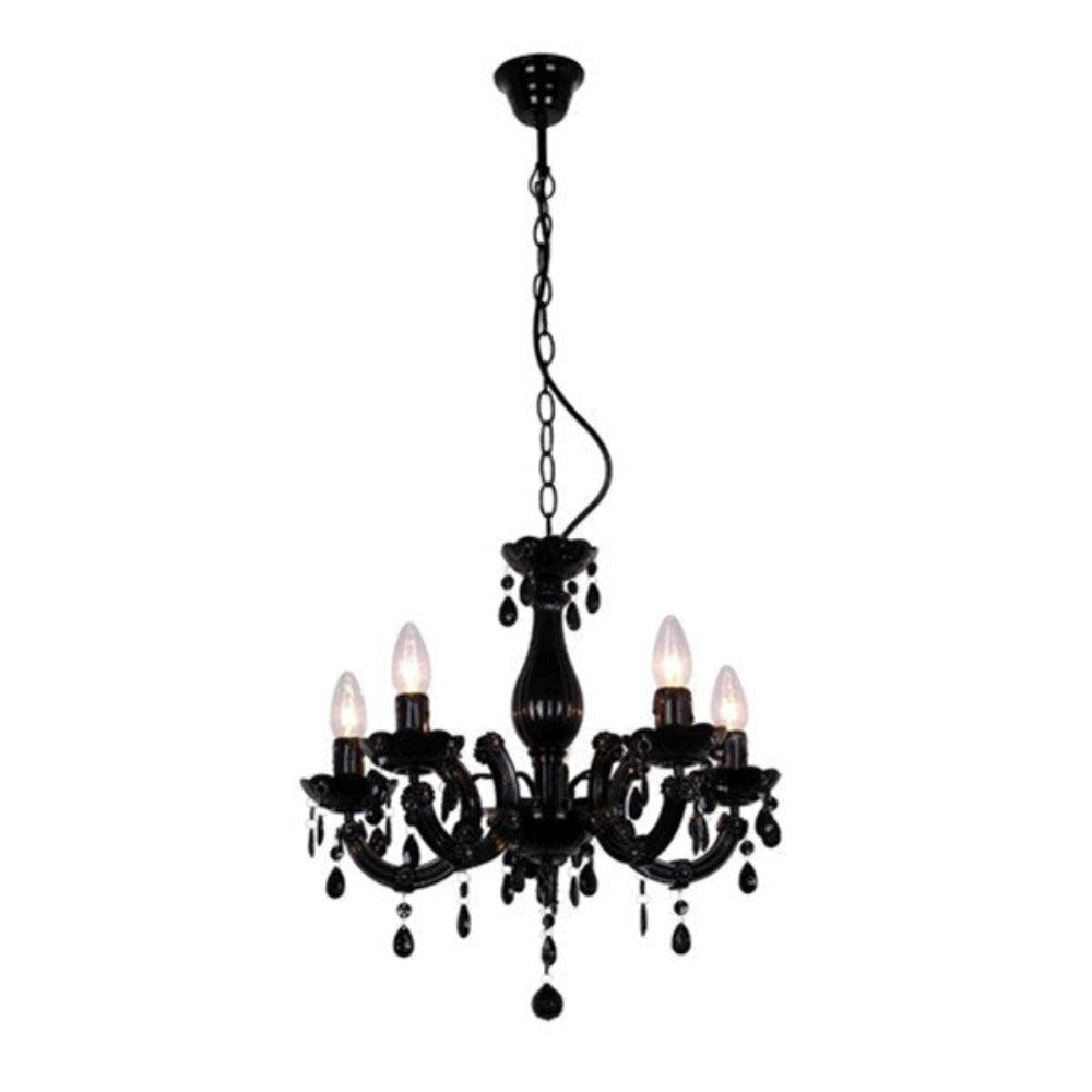 La Spezia 5-Light Acrylic Chandelier Light in Black - LL002CH005B