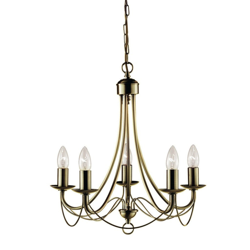 Zanzibar Chandelier 5 Light - Antique Brass - LL002CH015AB