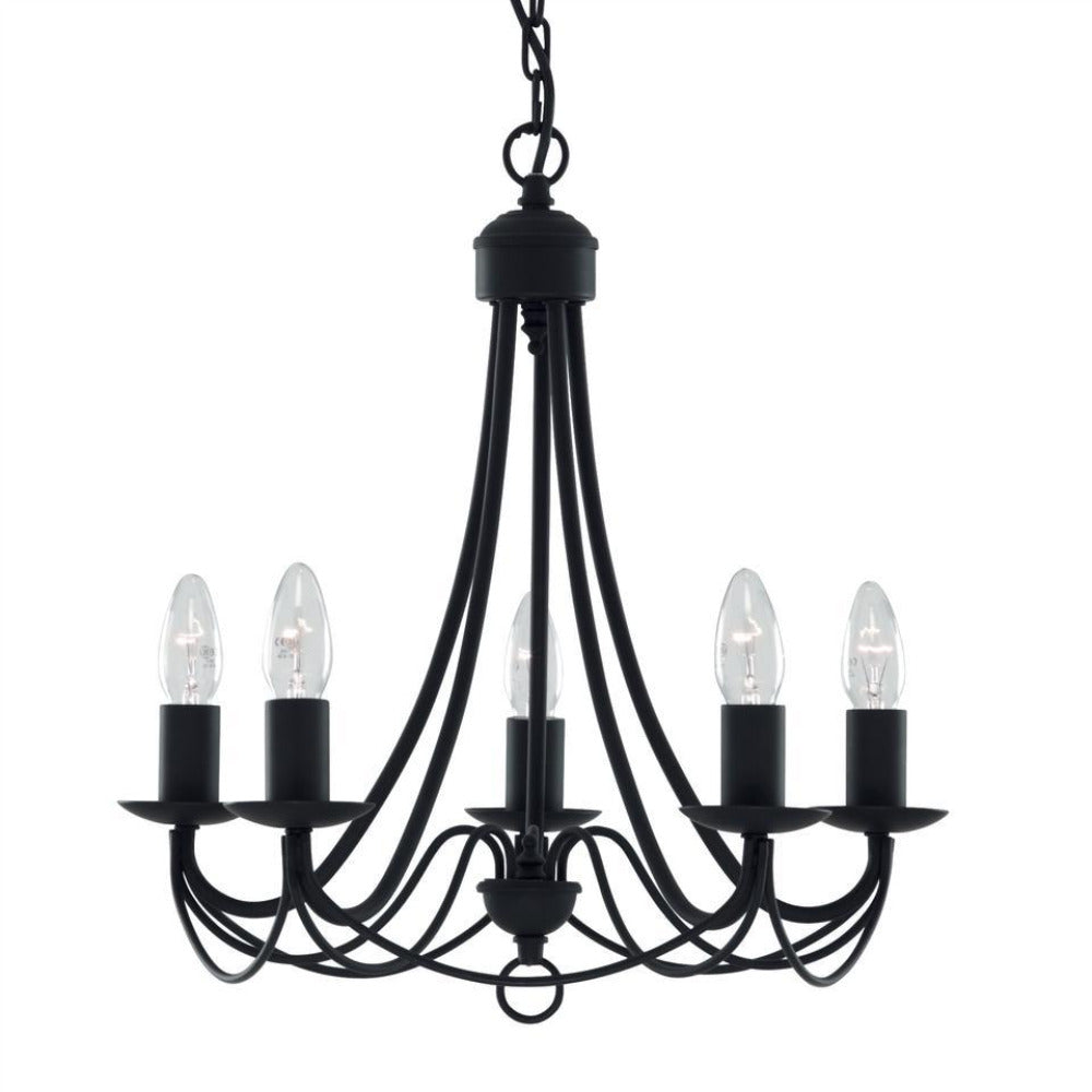 Zanzibar Chandelier 5 Light - Black - LL002CH015B