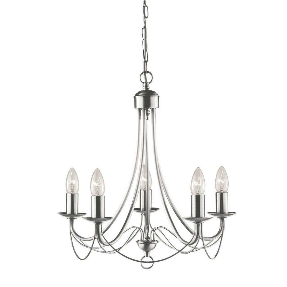 Zanzibar Chandelier 5 Light - Satin Chrome - LL002CH015SC