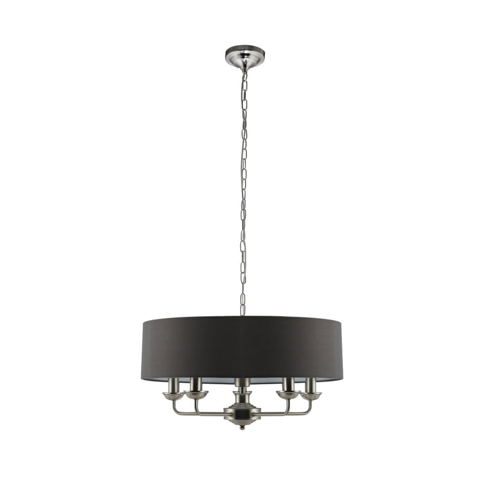 Beata 1 Light Large Chandelier Light Satin Nickel & Grey - LL002CH095L