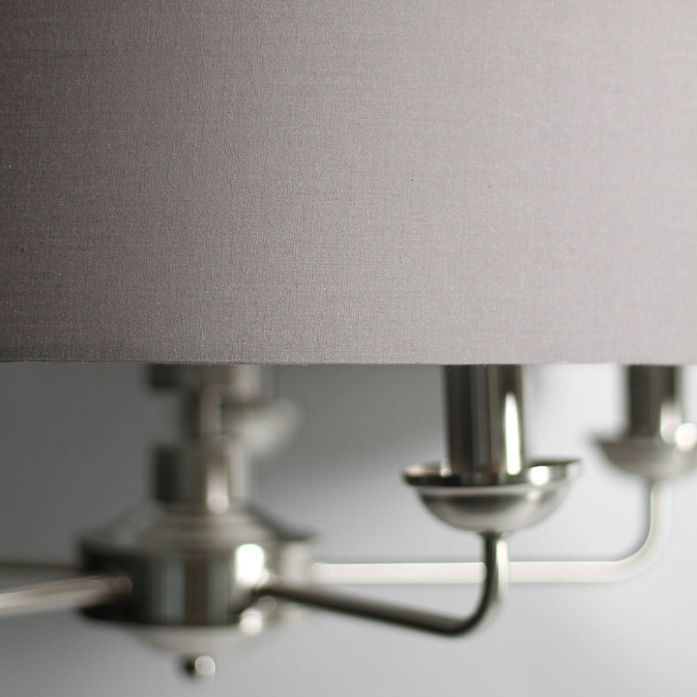 Buy Chandeliers Australia Beata 1 Light Large Chandelier Light Satin Nickel & Grey - LL002CH095L