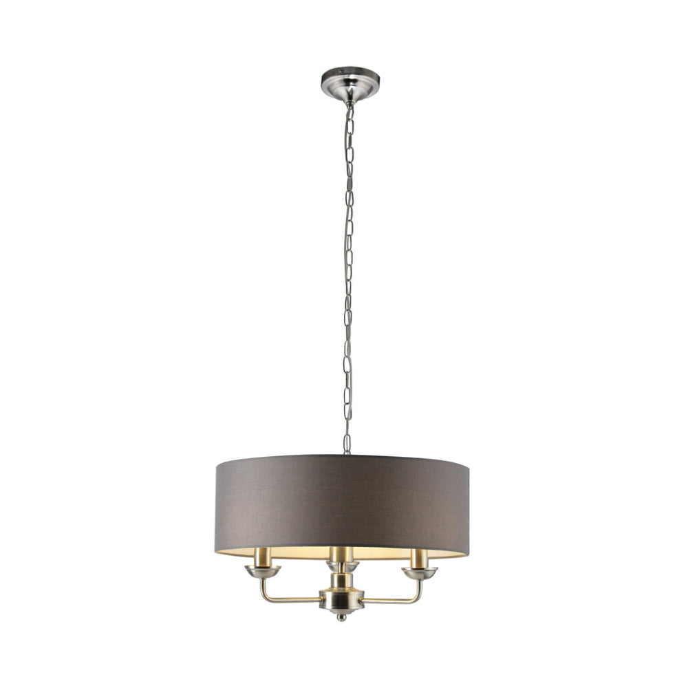 Buy Chandeliers Australia Beata 1 Light Small Chandelier Light Satin Nickel & Grey - LL002CH095S