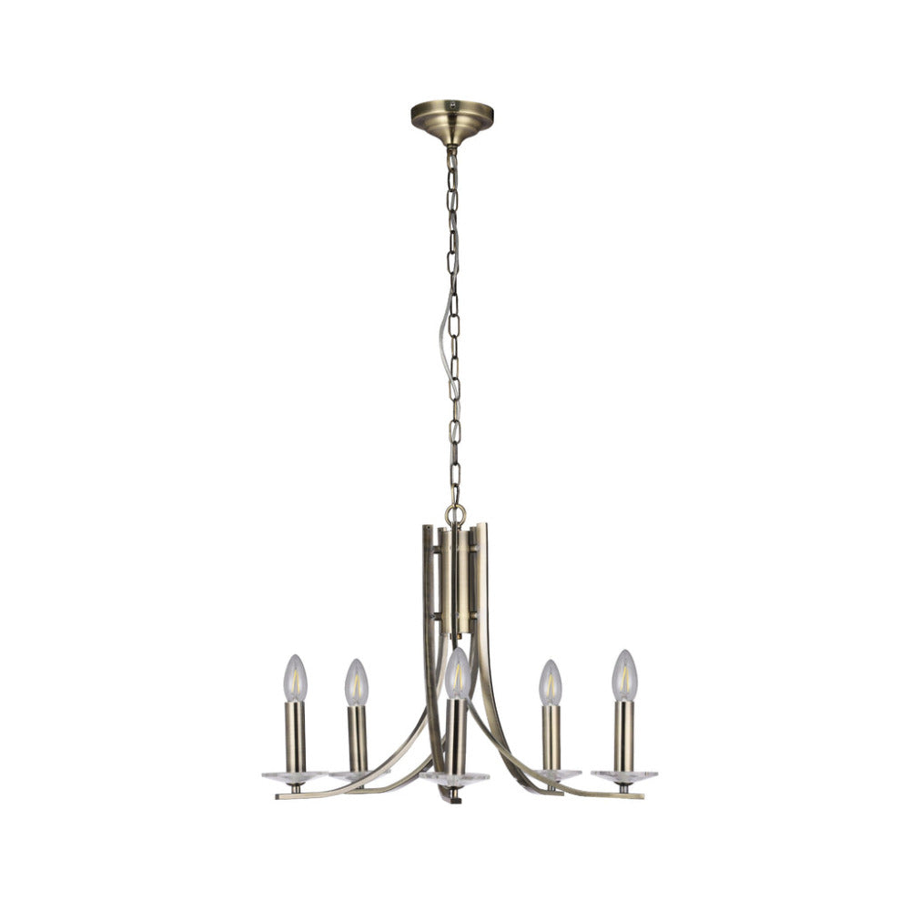 Buy Chandeliers Australia Corrine 5 Light Chandelier Antique Brass - LL002CH096AB