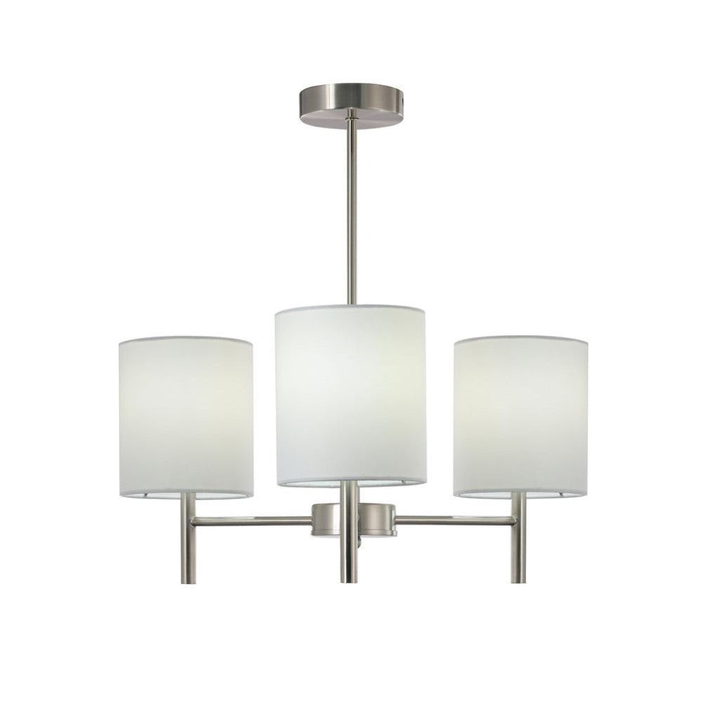 Blanche 1 Light Pendant Satin Chrome & White - LL002CL099SC