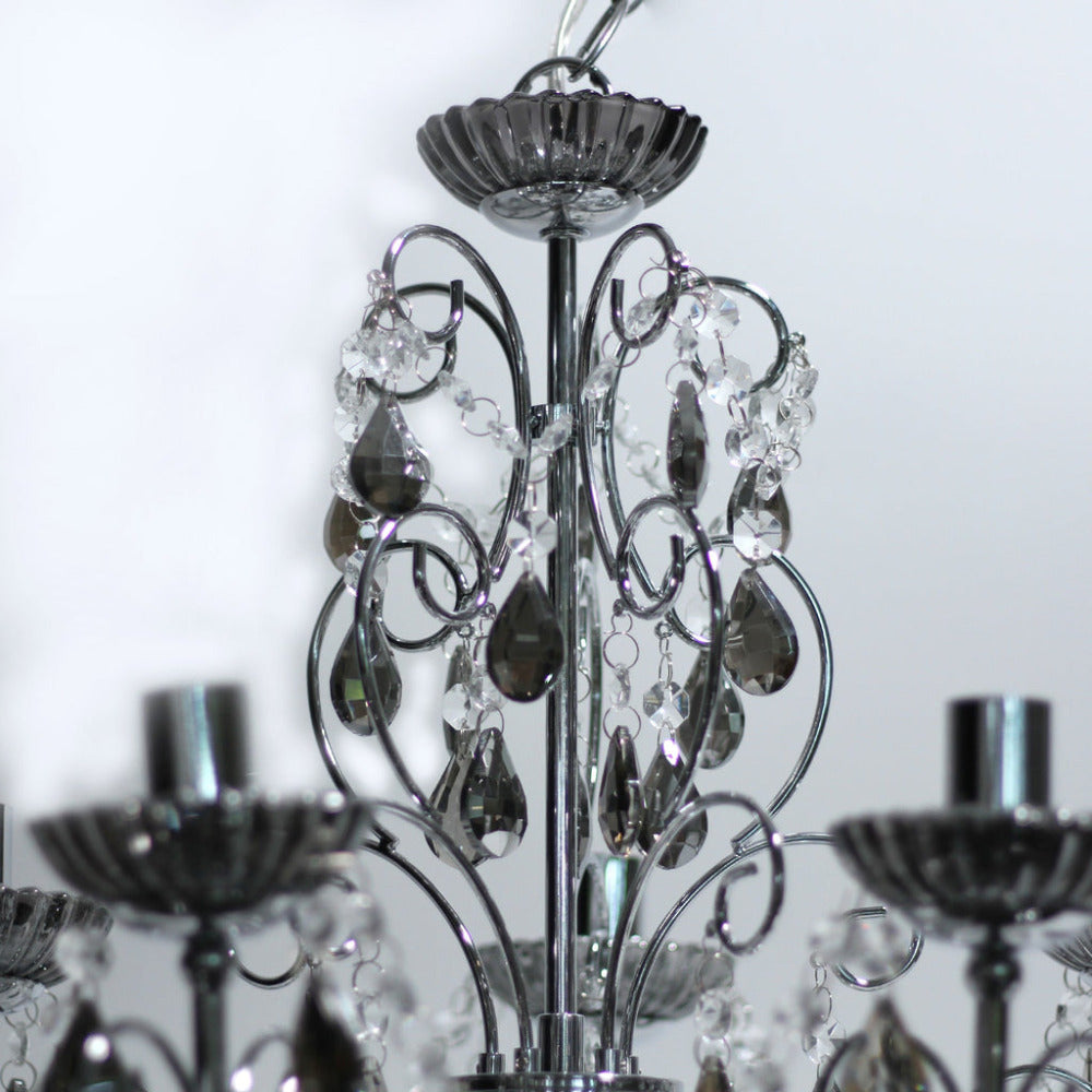 Buy Chandeliers Australia Rovert 5 Light Small Chandelier Chrome & Smoke - LL002CH109S