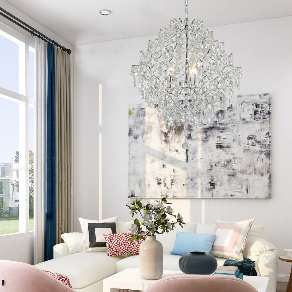 Buy Chandeliers Australia Baroque 3 Light Large Chandelier Chrome & Clear - LL002CH113L