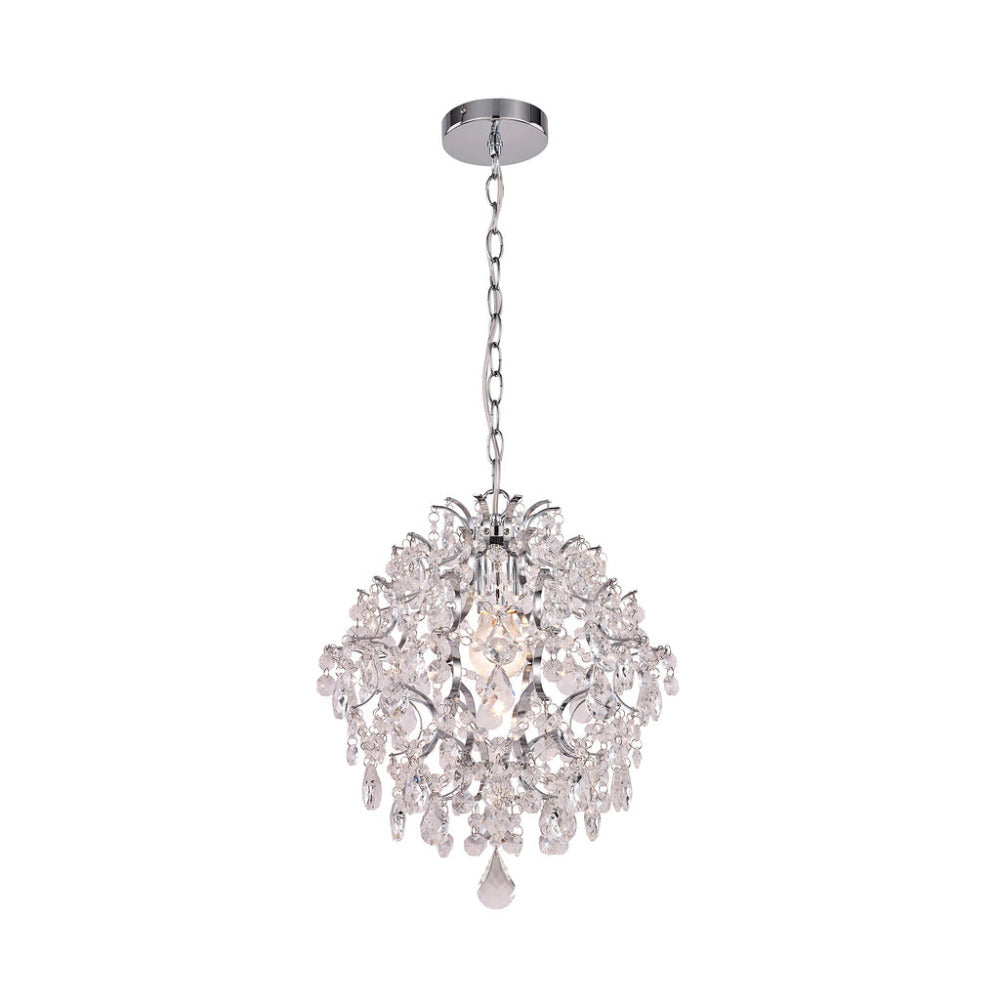 Buy Chandeliers Australia Baroque 1 Light Small Chandelier Chrome & Clear - LL002CH113S