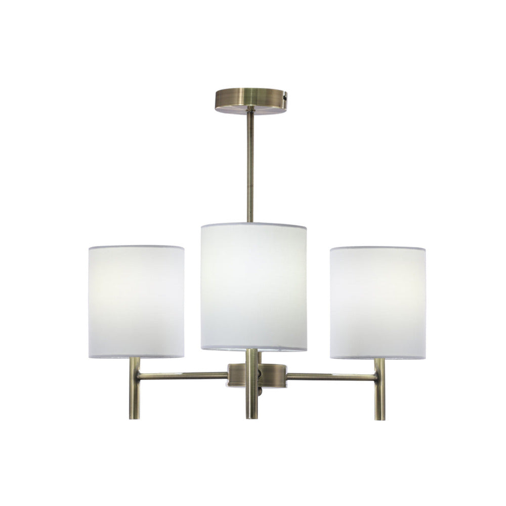 Blanche 1 Light Pendant Antique Brass & White - LL002CL099AB