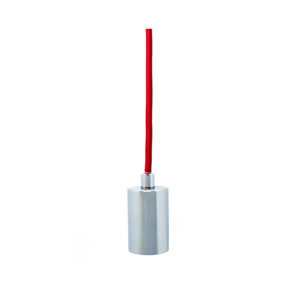 Buy Mini Pendants Australia Pharos Chrome Pendant with Fabric Cable - Red Cable - LL002PL010R