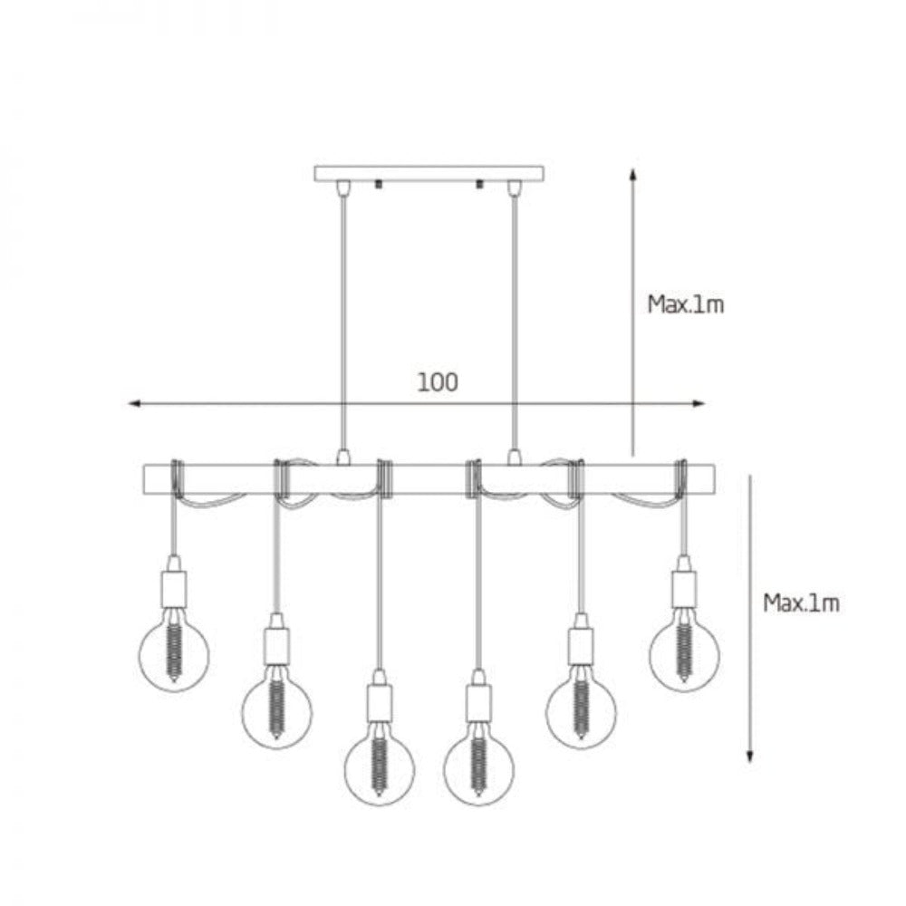Buy Pendant lights australia - Tibery 6 Lights Pendant Light - LL002PL034