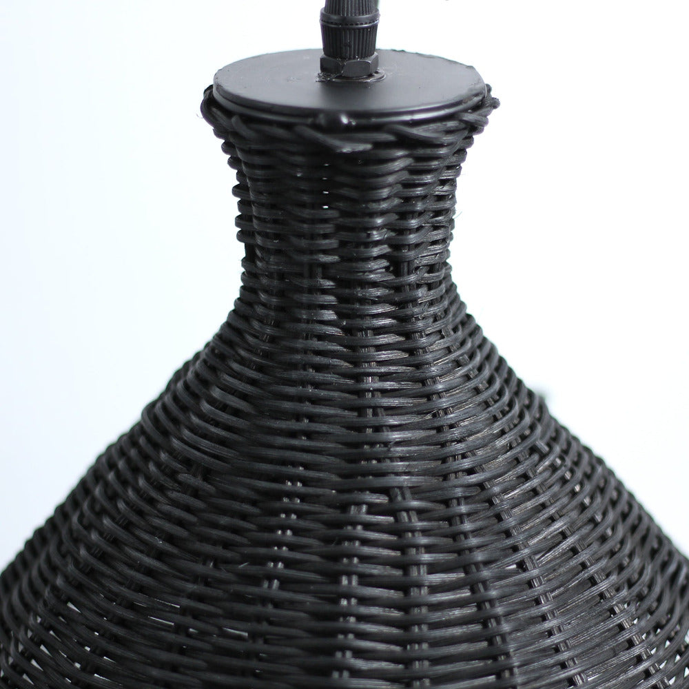 Buy Pendant Lights Australia Shanen Rattan Pendant Light - Black - LL002PL077B
