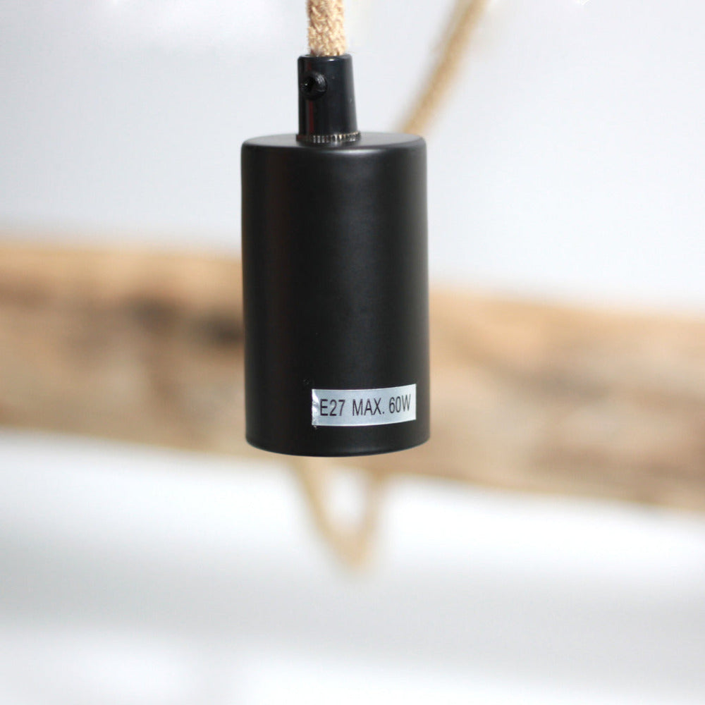 Buy Island Pendant Lights Australia Lea 5 Light Pendant Black & Natural - LL002PL094
