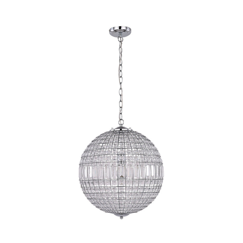 Buy Pendant Lights Australia Lode 1 Light Large Pendant Matt Chrome & Clear - LL002PL114L