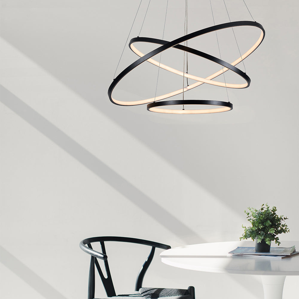 Buy LED Pendants Australia Trinity LED Ring Pendant W800mm Black Aluminium 3000K - LL002PL126S